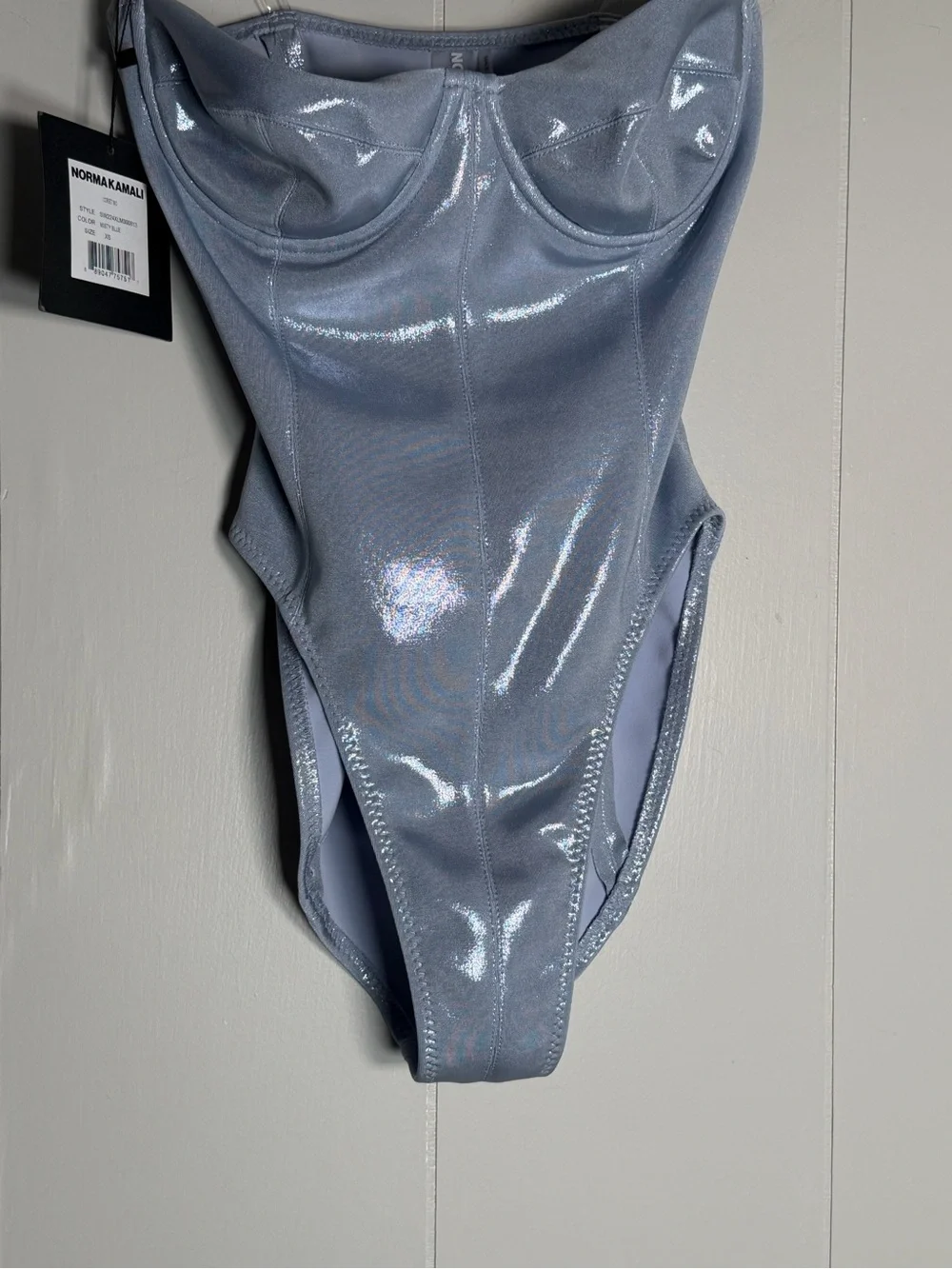 Norma Kamali  Corset Mio Swimsuit in Misty Blue